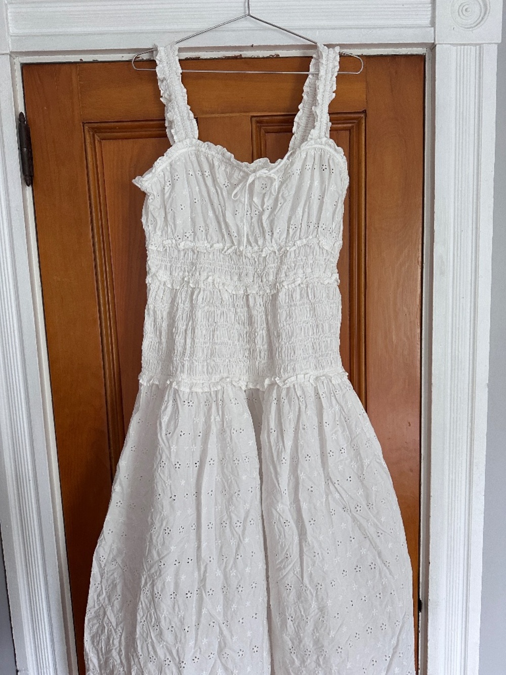 Gap DOEN White Eyelet Midi 100% Cotton Dress Large